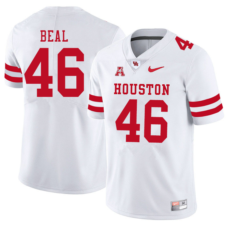 Men #46 Davis Beal Houston Cougars College Football Jerseys Sale-White